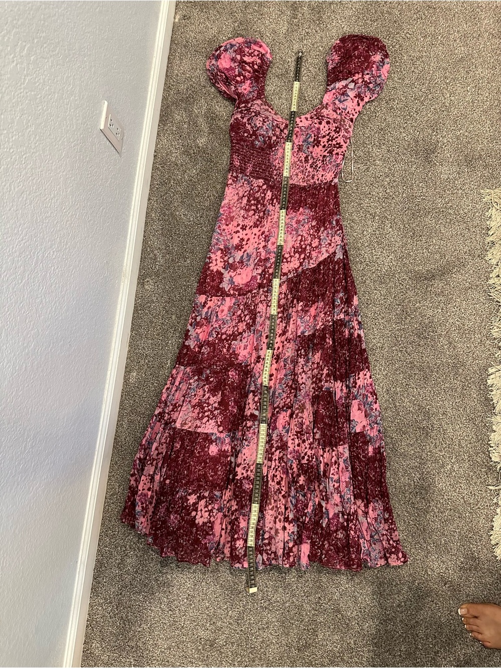 Free People Pink Floral Puff Sleeve Maxi Dress - Picture 8 of 11